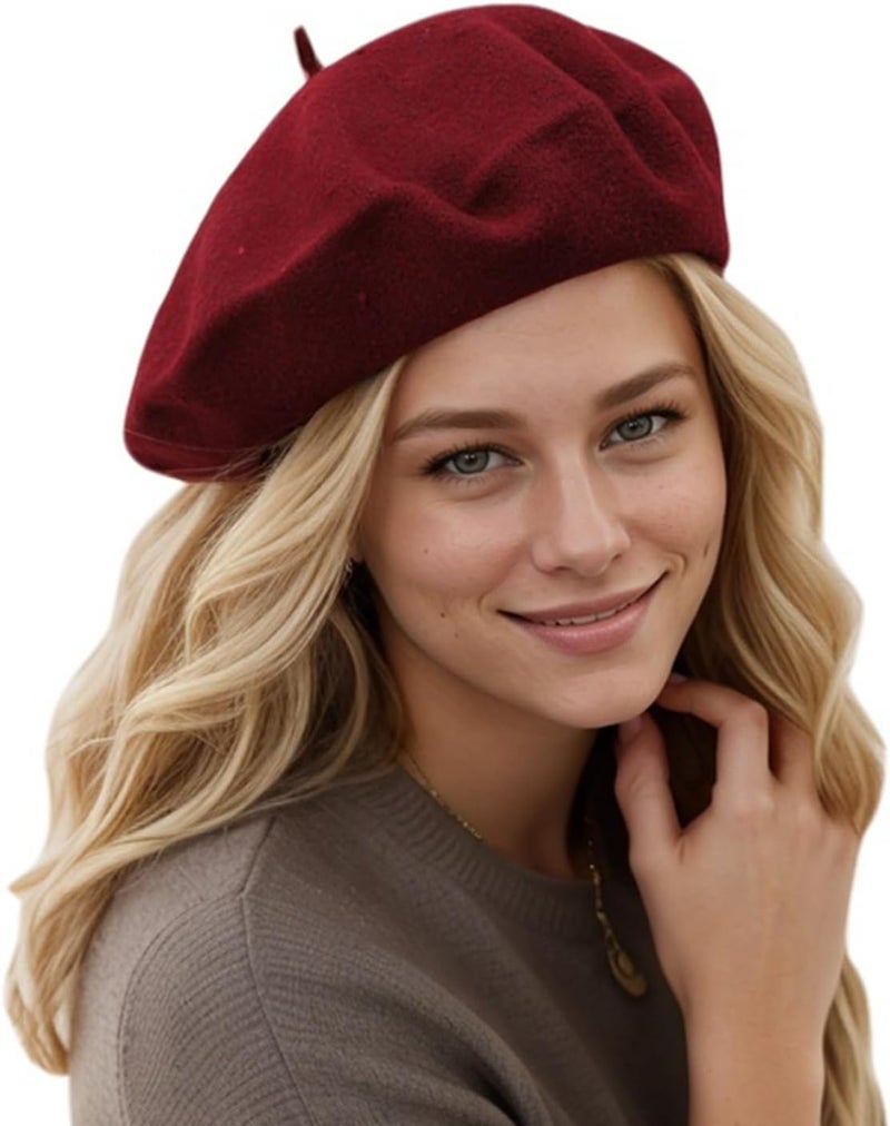 EGANO Women's ​​Beret Hats​​ - French Wool Blend Winter Cap, 70% Wool All-Season Soft ​​Beret Hats for Women​​ (Multi-Color)​ - Image 1